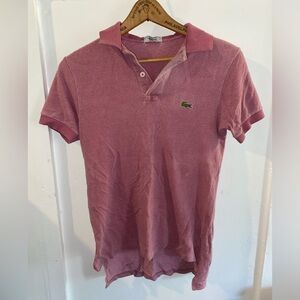 Vintage Lacoste pink collared shirt- no size tag woman’s small
